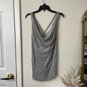 NWT Chaser/Revolve Glitter Grey Cowl Neck Strappy Tank M ✨✨